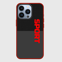 Чехол iPhone 13 Pro Sport красными на сером