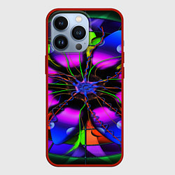 Чехол iPhone 13 Pro Неоновая психоделика лепестки