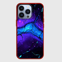 Чехол iPhone 13 Pro Синяя звездная полоса в плите текстура