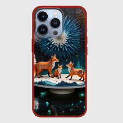 Чехол iPhone 13 Pro Семья из трех лисиц