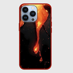 Чехол iPhone 13 Pro Оранжевая стекающая лава