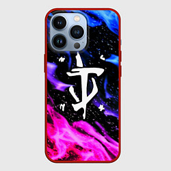 Чехол iPhone 13 Pro Doom flame neon