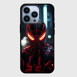 Чехол для iPhone 13 Pro Человек-паук неоновые глаза, цвет: 3D-черный