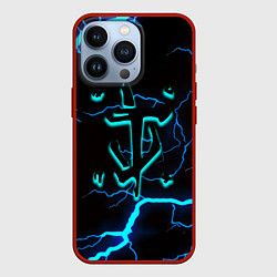 Чехол iPhone 13 Pro Doom молнии неоновые