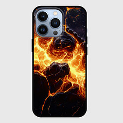 Чехол iPhone 13 Pro Золотая лава текстура