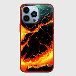 Чехол iPhone 13 Pro Текстура разлома с лавой
