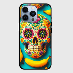 Чехол iPhone 13 Pro Череп и бананы - летняя композиция