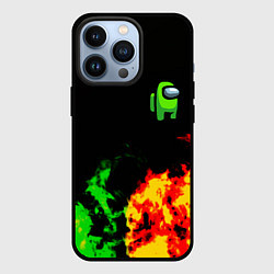 Чехол iPhone 13 Pro Амонг ас огненная текстура