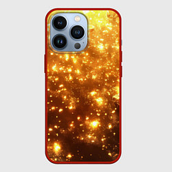 Чехол iPhone 13 Pro Золотые блестки потертая текстура