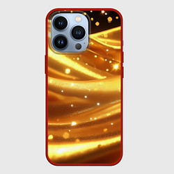 Чехол iPhone 13 Pro Золотая ткань с блестками
