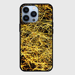 Чехол iPhone 13 Pro Золотое плетение на черном