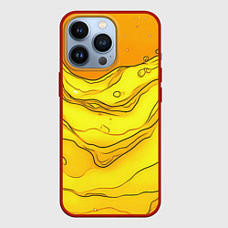 Чехол iPhone 13 Pro Желто-оранжевая волнистая текстура