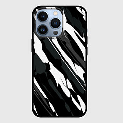 Чехол iPhone 13 Pro Разводы белым на черном