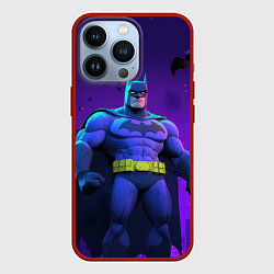 Чехол для iPhone 13 Pro Бэтмен объемная модель, цвет: 3D-красный
