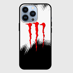 Чехол iPhone 13 Pro Monster energy чёрно белые краски