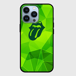 Чехол для iPhone 13 Pro Rolling Stones green poly, цвет: 3D-черный
