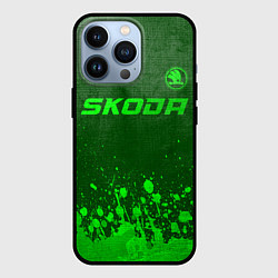 Чехол iPhone 13 Pro Skoda - green gradient посередине