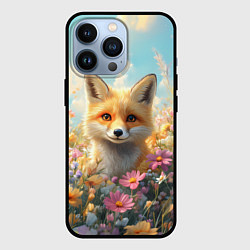 Чехол iPhone 13 Pro Лиса в цветочном поле