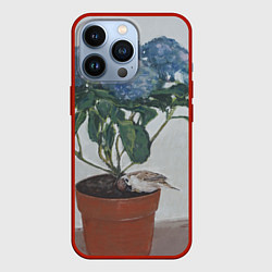 Чехол iPhone 13 Pro Спящий воробушек на гортензии