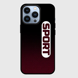 Чехол для iPhone 13 Pro Sport чёрно-розовый текстурный градиент, цвет: 3D-черный