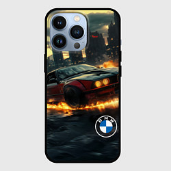 Чехол для iPhone 13 Pro BMW огненный дрифт, цвет: 3D-черный