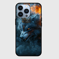 Чехол iPhone 13 Pro Волк в короне в огне