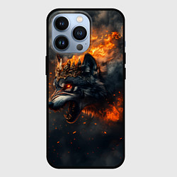 Чехол iPhone 13 Pro Волк в огне и дыме