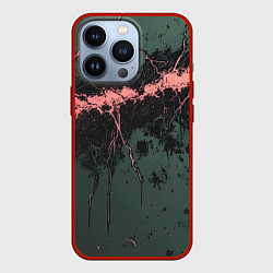 Чехол для iPhone 13 Pro Гранж потертая текстура, цвет: 3D-красный