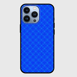 Чехол iPhone 13 Pro Сине-голубой геометичный узор