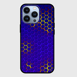 Чехол iPhone 13 Pro Неоновые соты броня