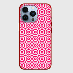 Чехол iPhone 13 Pro Красно белая геометрия