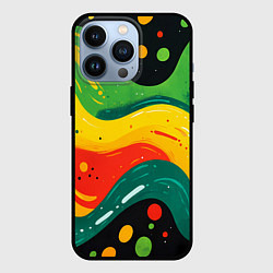Чехол iPhone 13 Pro Желто-зеленая краска текстура