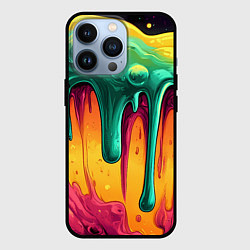 Чехол iPhone 13 Pro Зелено-оранжевая клякса