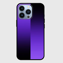 Чехол iPhone 13 Pro Чёрно-сиреневый градиент пополам