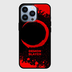 Чехол iPhone 13 Pro Demon Slayer - red gradient