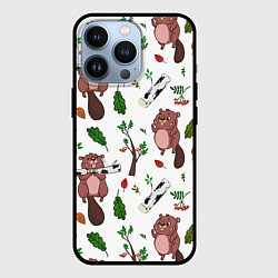 Чехол iPhone 13 Pro Бобер и полено