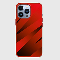 Чехол iPhone 13 Pro Красно-коричневый абстрактные полосы