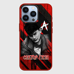 Чехол для iPhone 13 Pro Сектор Газа красно-черный фон, цвет: 3D-красный