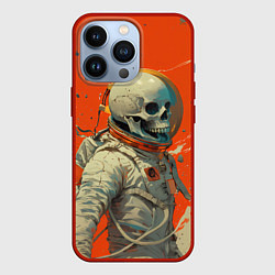 Чехол iPhone 13 Pro Скелет космонавт и краска на фоне
