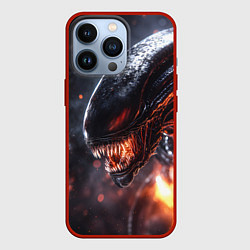 Чехол для iPhone 13 Pro Голова Чужого из космоса, цвет: 3D-красный