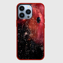 Чехол для iPhone 13 Pro Черно-красная текстура, цвет: 3D-красный