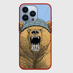 Чехол iPhone 13 Pro Злой орущий медведь