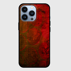 Чехол для iPhone 13 Pro Абстракция - green circles in red, цвет: 3D-черный