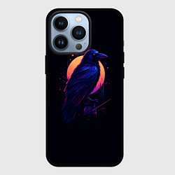 Чехол для iPhone 13 Pro Неоновый ворон, цвет: 3D-черный