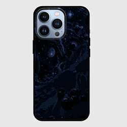 Чехол iPhone 13 Pro Чёрно-синий абстрактный космос