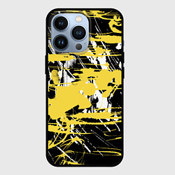 Чехол iPhone 13 Pro Желтая краска на черном