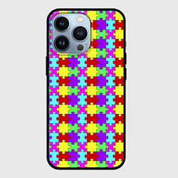 Чехол iPhone 13 Pro Яркие паттерн разноцветный пазл