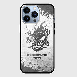 Чехол iPhone 13 Pro Cyberpunk 2077 - white gradient