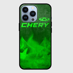 Чехол iPhone 13 Pro Chery - green gradient посередине