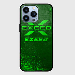 Чехол для iPhone 13 Pro Exeed - green gradient, цвет: 3D-черный